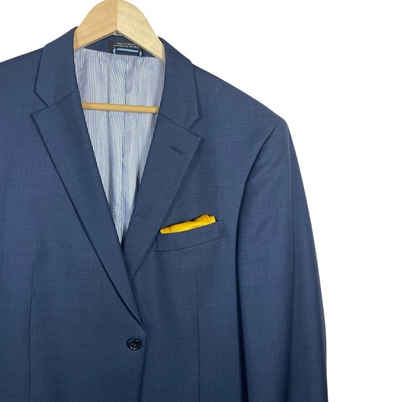 Tommy Hilfiger Men’s 100% Worsted Wool Suit Jacket in Navy Size 42 - Picture 7 of 11